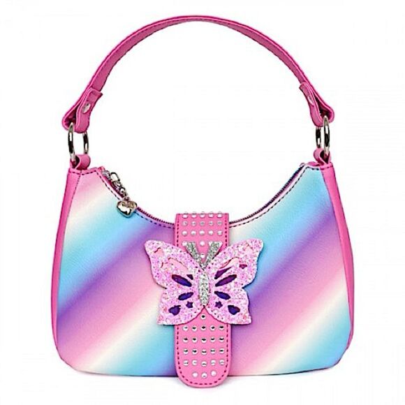 OMG Accessories 🦋 OMBRE BUTTERFLY BUCKLE MINI CRESCENT BAG - Picture 2 of 5